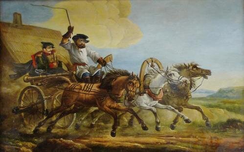 Ямщик. Картина неизвестного художника XIX века