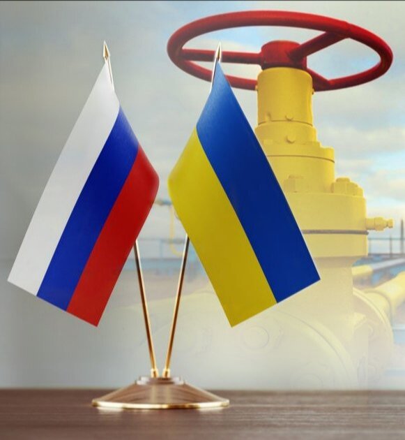 Флаги России и Украины 