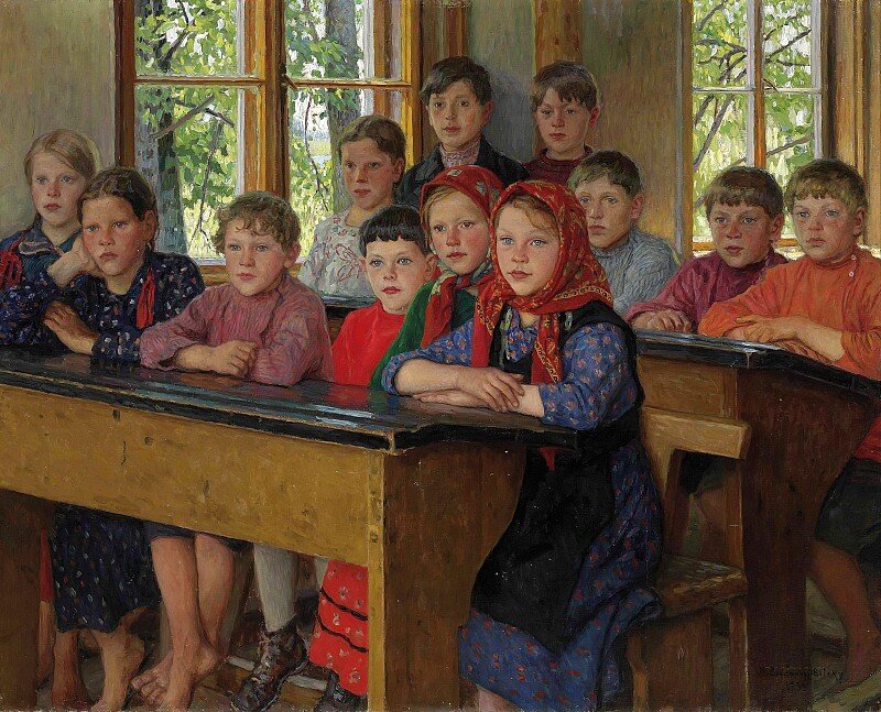 "В классе", Н. П. Богданов-Бельский. 1938 г.
