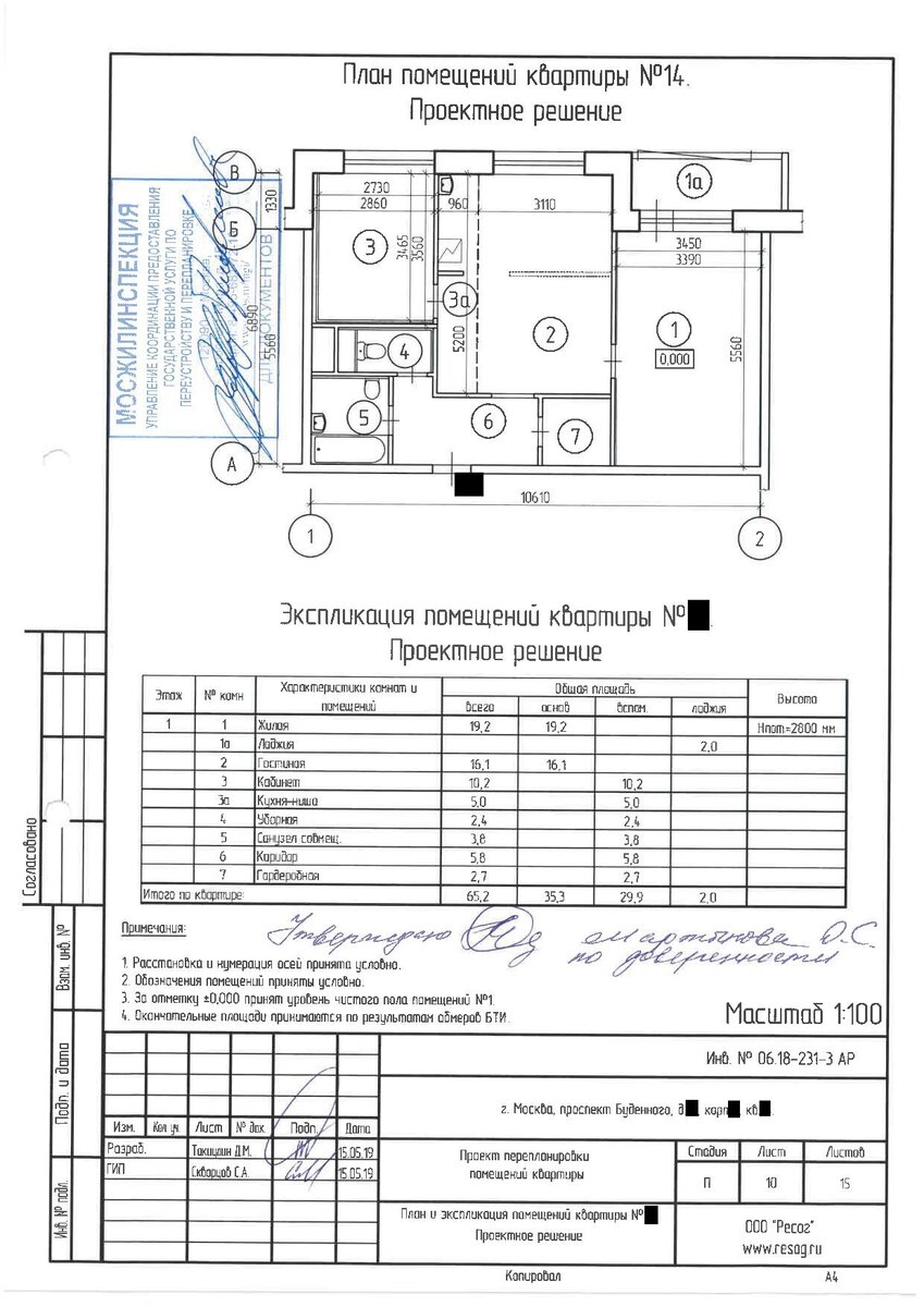 Перенос кухни в жилую комнату согласование