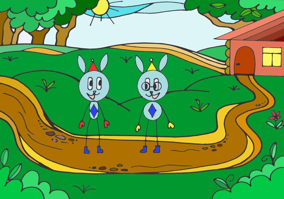 Зайчонок Блумик пришел к Трею на стук. Рис 1