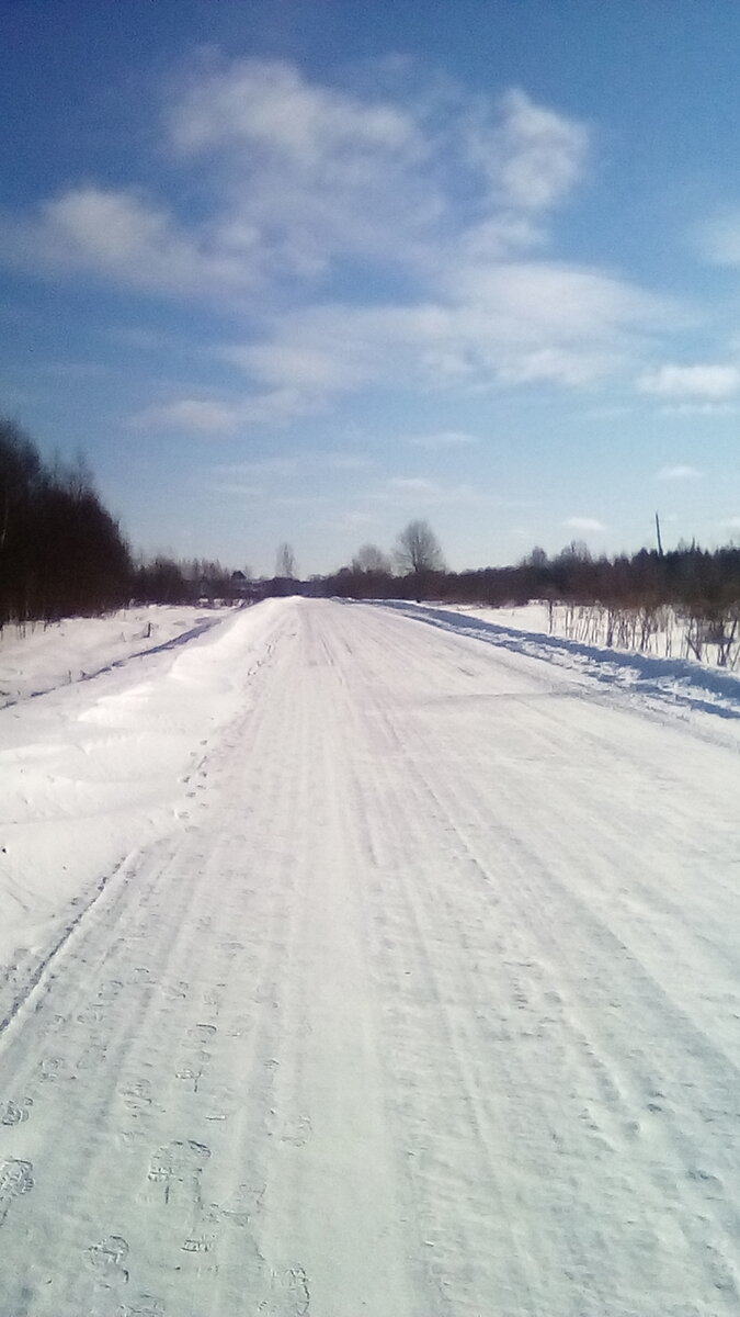 Дорога в деревню .Белые снега