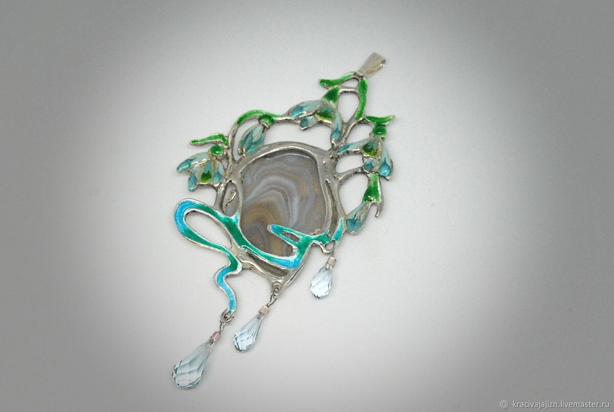 кулон "Ручейки", работа автора