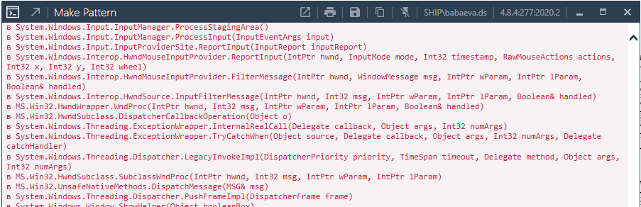 Ошибка после использования команды Make Pattern
