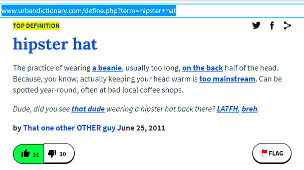 https://www.urbandictionary.com/define.php?term=hipster+hat