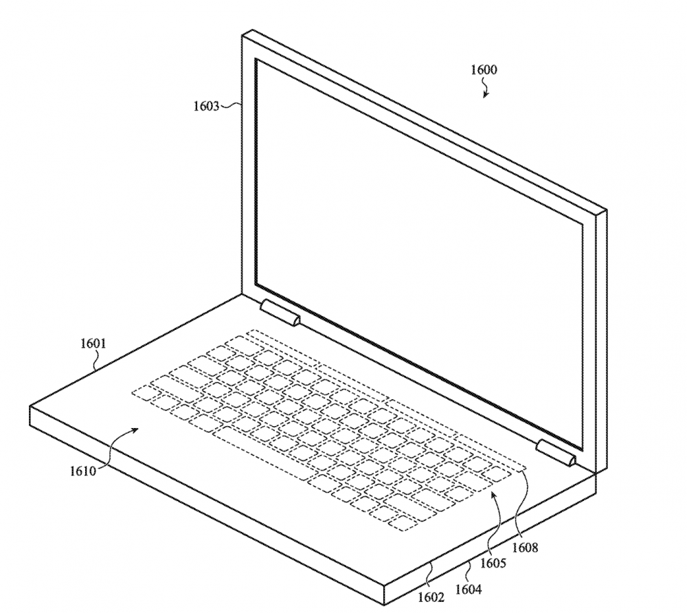 В ноутбуках MacBook может появиться виртуальная клавиатура и беспроводная  зарядка для телефона | Онлайн Патент. Регистрация товарных знаков,  патентов, программ | Дзен