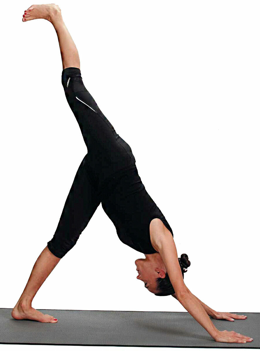 «Эка Пада Адхо Мукха Шванасана» или упражнение «Собака М.вниз с Поднятой Ногой».