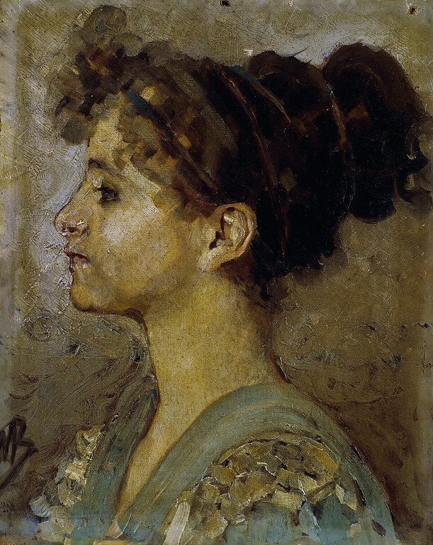 Врубель М.А., «Портрет Насти», 1894, холст, масло, 35 x 28,2 см, ГТГ, Москва