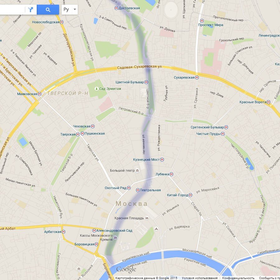 Река неглинная в москве карта - 91 фото