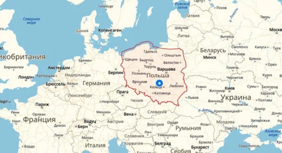 Сухопутные границы польши. Польша на карте Европы. Польша граничит карта.