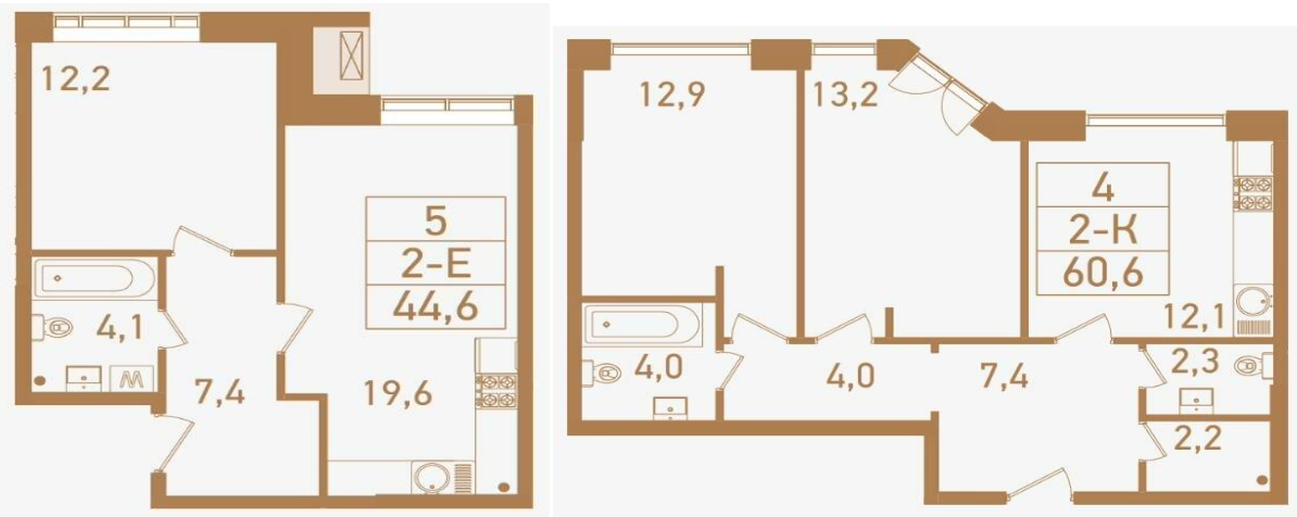 Планировки 2-комнатных квартир: евро- и классической 