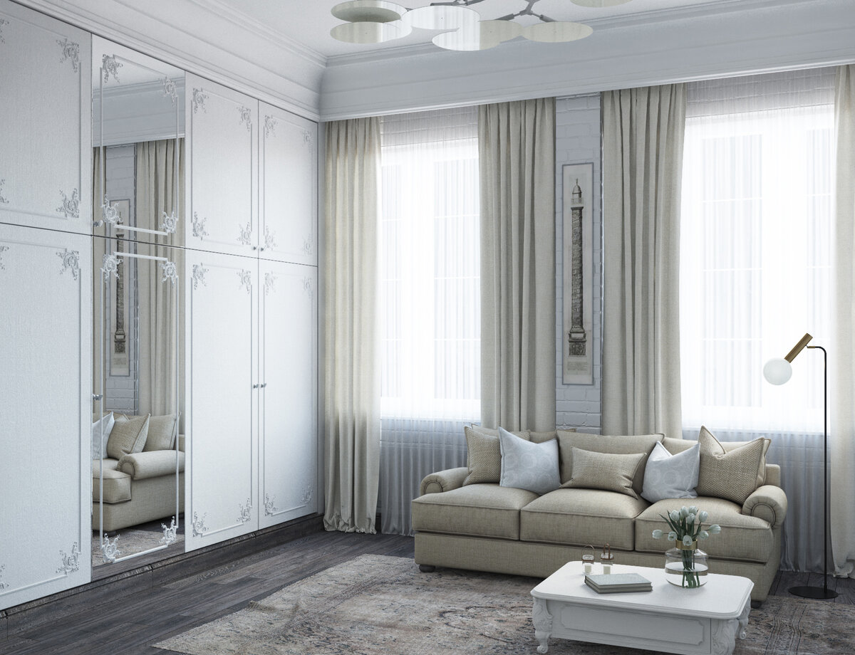 Дизайн интерьера квартиры выполнен студией @dsgn.tmn.