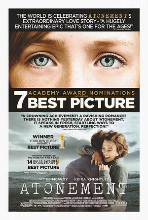 Афиша легендарного фильма Джо Райта, собравшего в свое время внушительный букет из номинаций на самые престижные мировые кинопремии, и, в итоге, обзаведшегося двумя "Золотыми глобусами" и одной из пророчимых ему семи заветных "оскаровских" статуэток. 