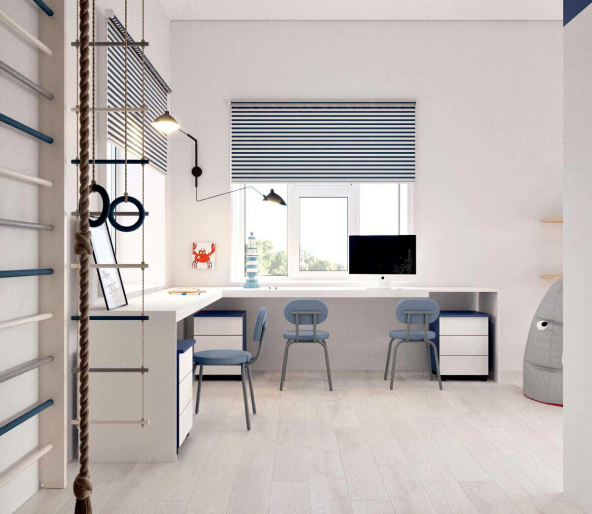 Рабочее место для троих братьев