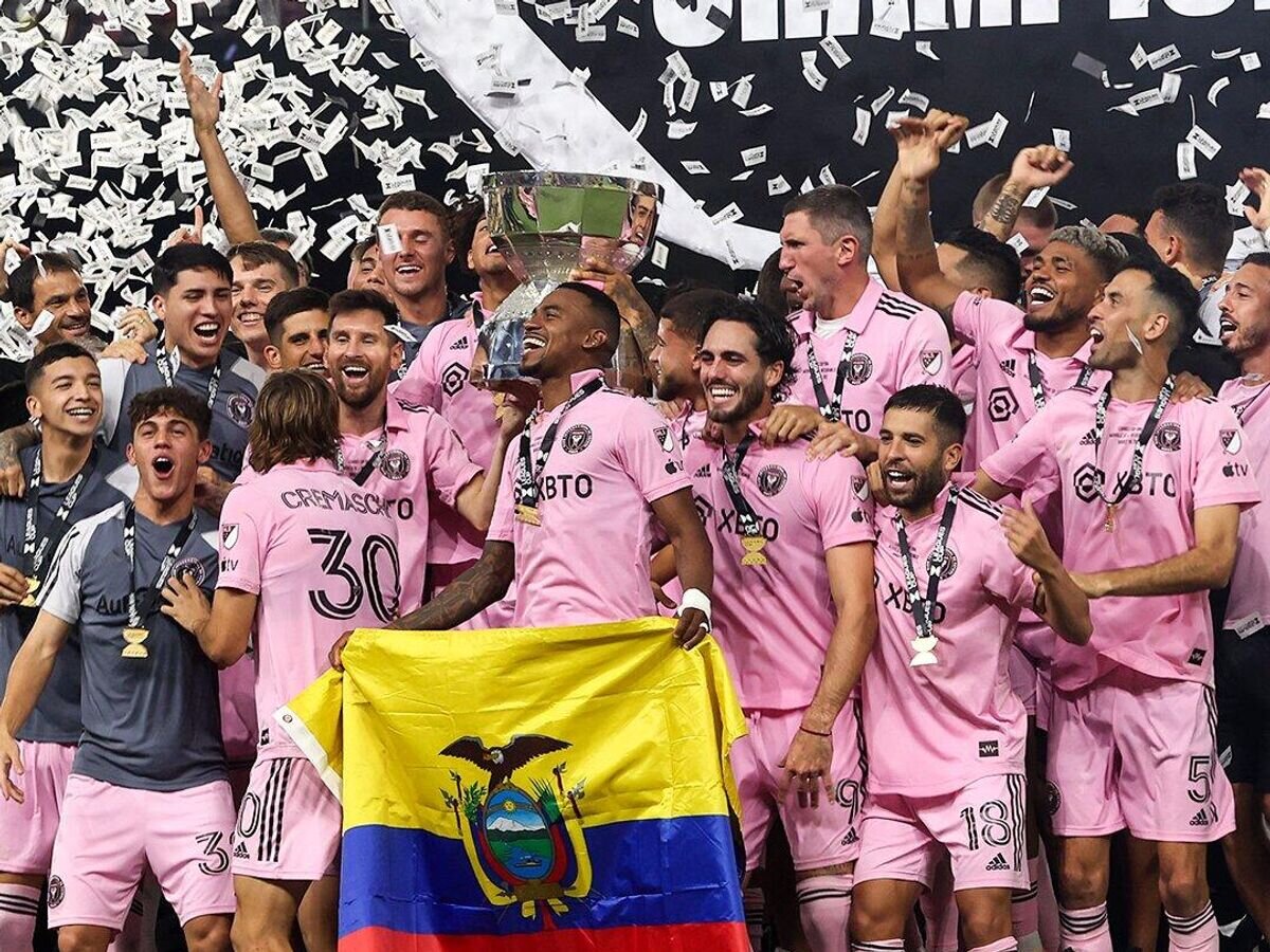    "Интер Майами" Лионеля Месси празднует победу в Leagues Cup© Фото : Пресс-служба MLS