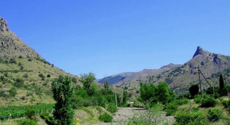 На околице села Междуречье. Река Ай-Серез, пересыхающая летом.