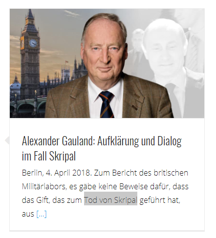 Гауланд об «убийстве Скрипаля». О том, что Скрипаль остался в живых, Гауланду не сообщили. 