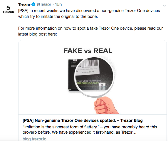 
Источник: twitter @Trezor
