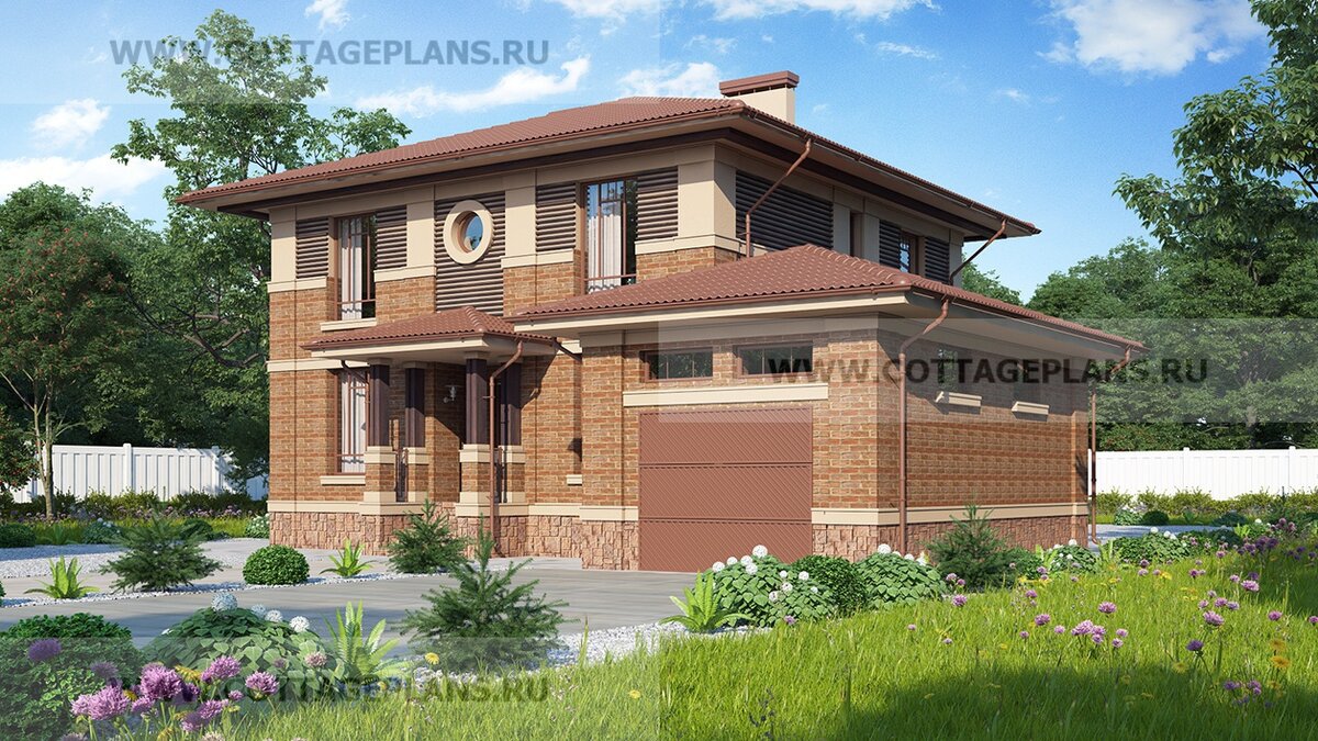 1-й и 4-й фасады дома. Источник фото: https://www.cottageplans.ru