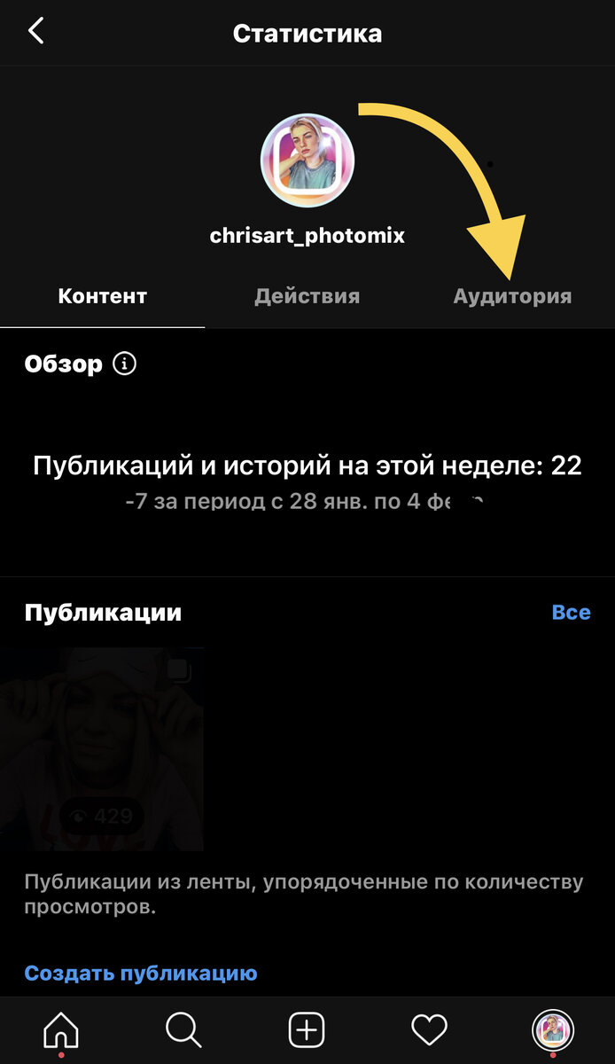 Выбираем аудитория 