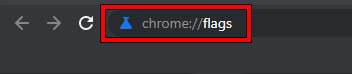 Пример ввода команды chrome://flags.