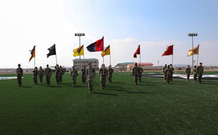 Церемония заступления 2-я бронетанковой бригадной тактической группы 1-й пехотной дивизии на вахту в Южной Корее