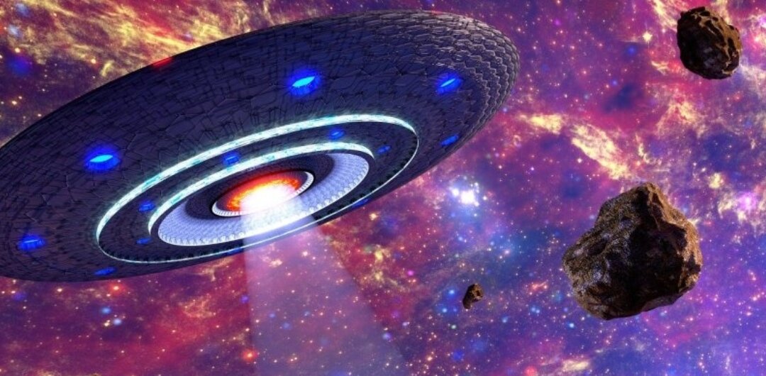 НЛО в космосе. Тематическое изображение