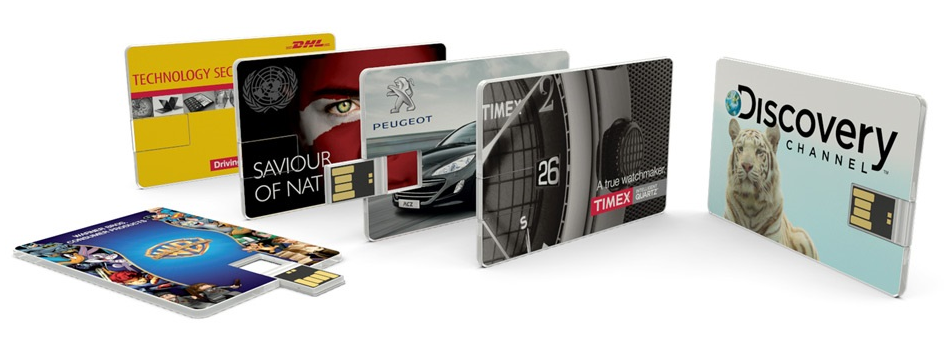 Полноцветная УФ-печать на флешках в виде кредитки