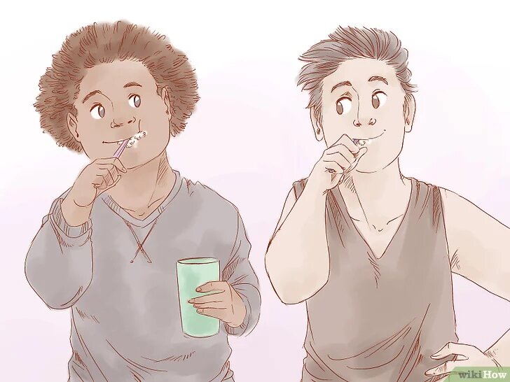 2. Подготовьте свои губы. Воспользуйтесь розовым или бесцветным блеском для губ, не забудьте хорошенько почистить зубы и язык. Также можно воспользоваться мятными конфетами или освежителем дыхания.