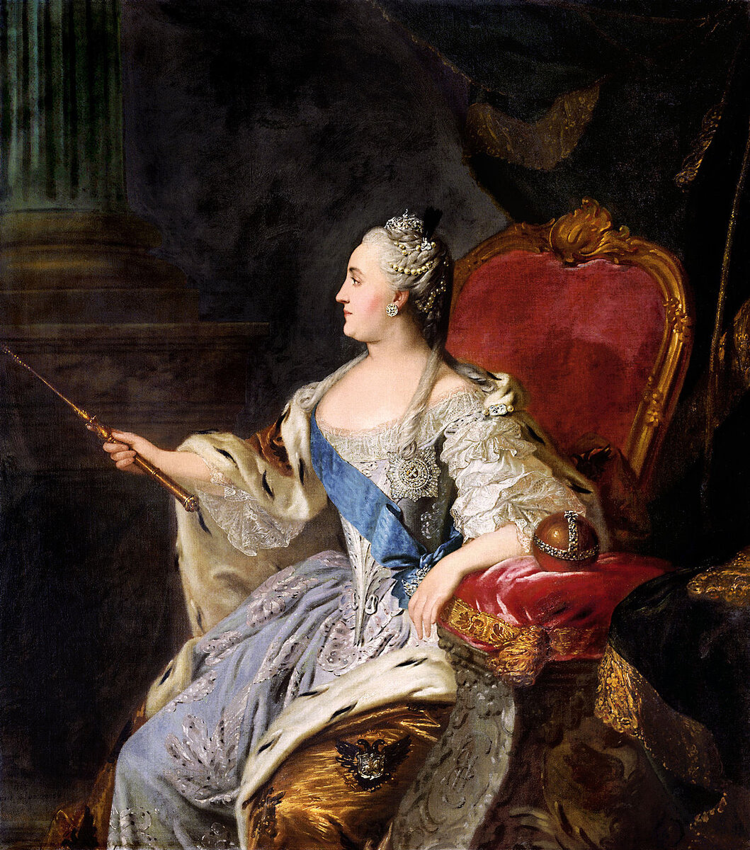 Екатерина II. Портрет кисти Фёдора Рокотова.