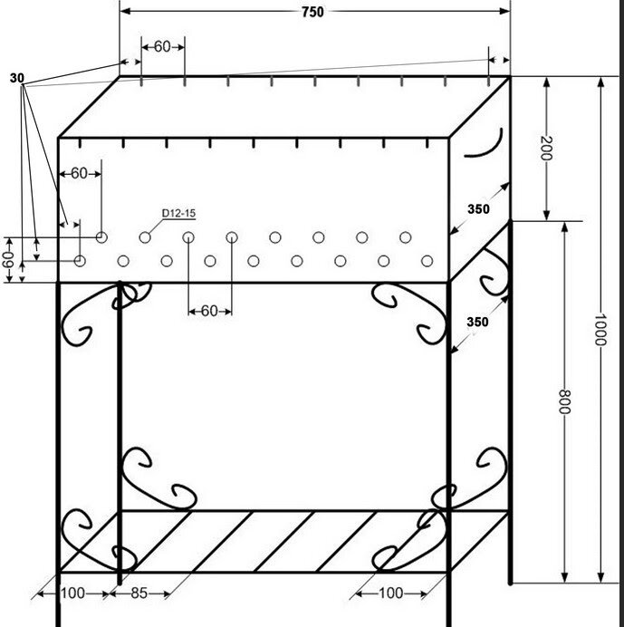 Мангал из металла своими руками: чертежи, размеры, фото — мама32.рф
