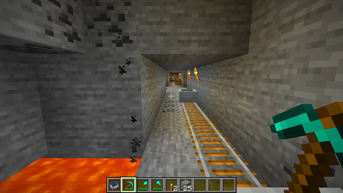 Шахта для добычи ресурсов майнкрафт (личный скриншот).