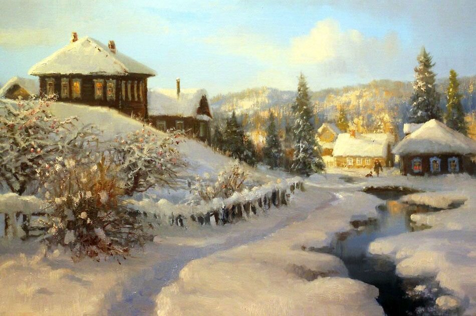 https://i.pinimg.com/originals художник Владимир Жданов, «Зима»