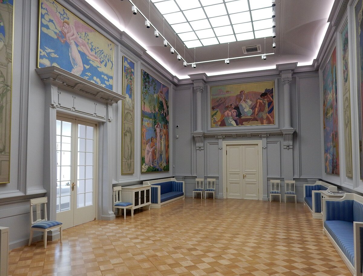 "История Психеи" Мориса Дени в воссозданном в 2019 году интерьере концертной залы особняка И. А. Морозова в Эрмитаже (Яндекс.Картинки)