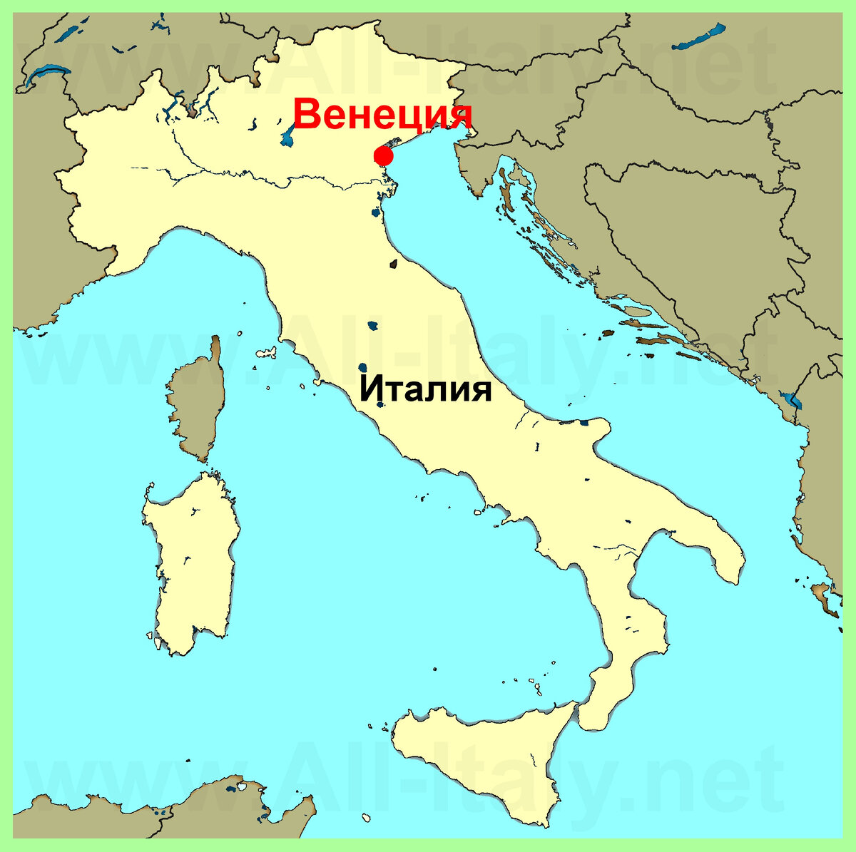 Карта италии венеция на карте - 93 фото