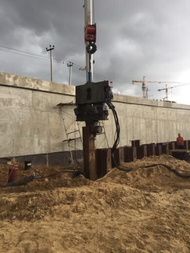 Шпунтирование котлована