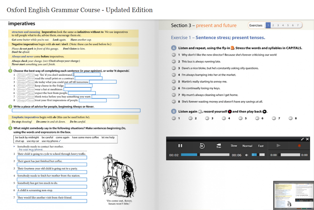E-book уровня advanced. Скриншот с сайта elt.oup.com