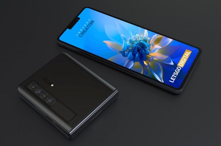 Неофициальный рендер Huawei Mate V. Источник: letsgodigital.org