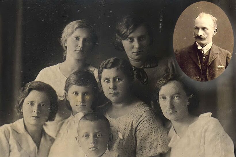 Эмиль Августович Шварцкопф и его семья — жена Маргарита и дети. 