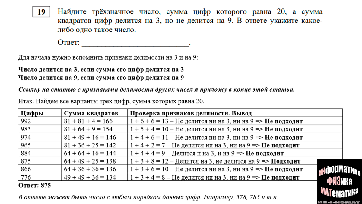 Демонстрационный вариант КИМ ЕГЭ математика базовый уровень 2022 год.  Подробный разбор. | In ФИЗМАТ | Дзен