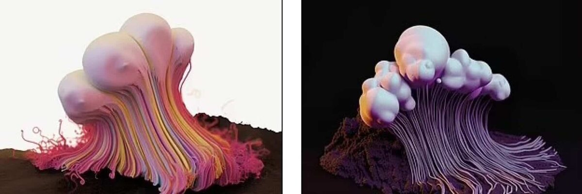    Визуализированные оргазмы (мужские в фиолетовом цвете, женские — в красно-розовом) / © LoveHoney