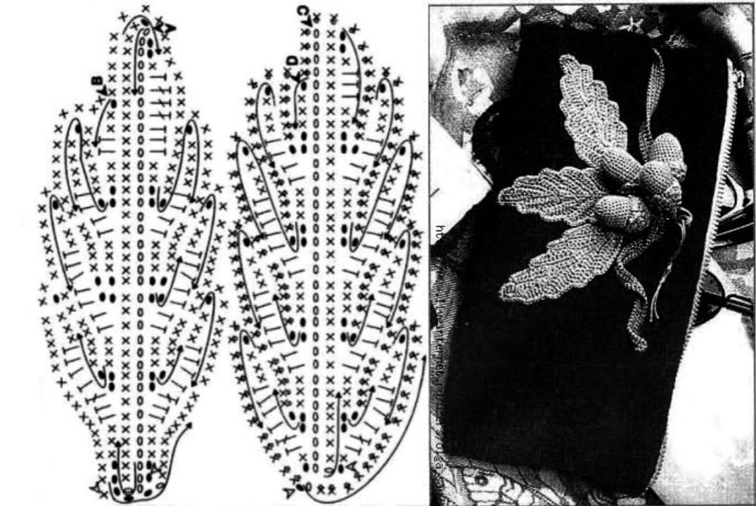 Дубовые листья схема