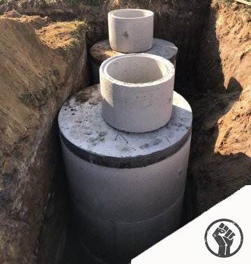 Выгребная яма с переливом.