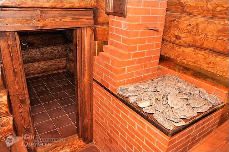 Кирпичная печь-каменка 