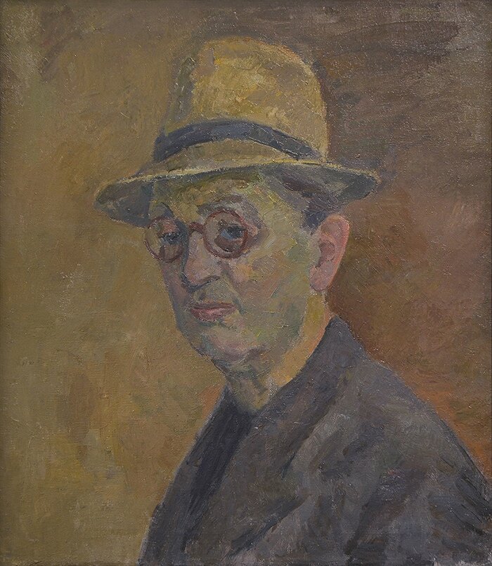 Автопортрет в соломенной шляпе. 1955 год