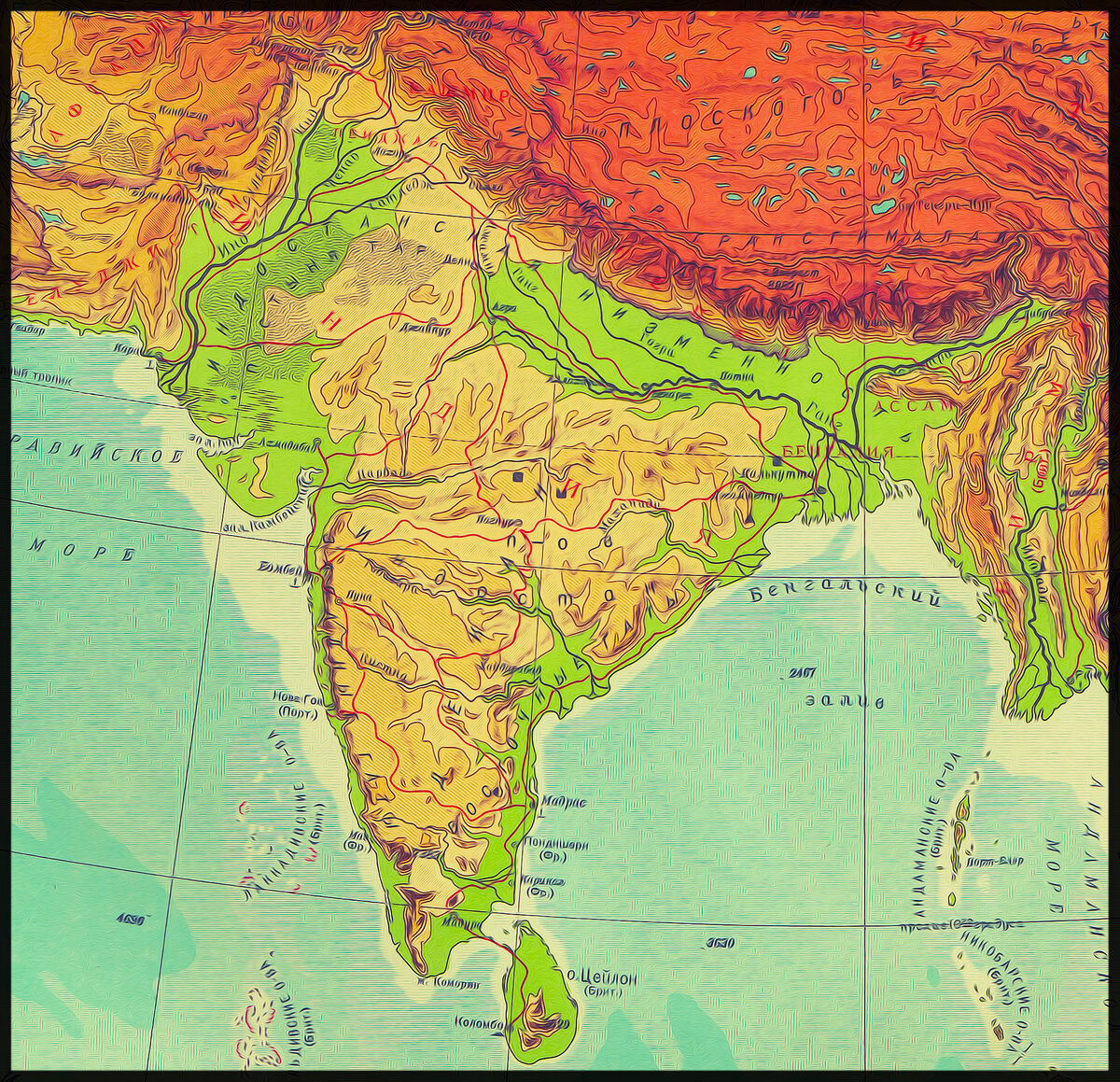 Рельеф индии картинки