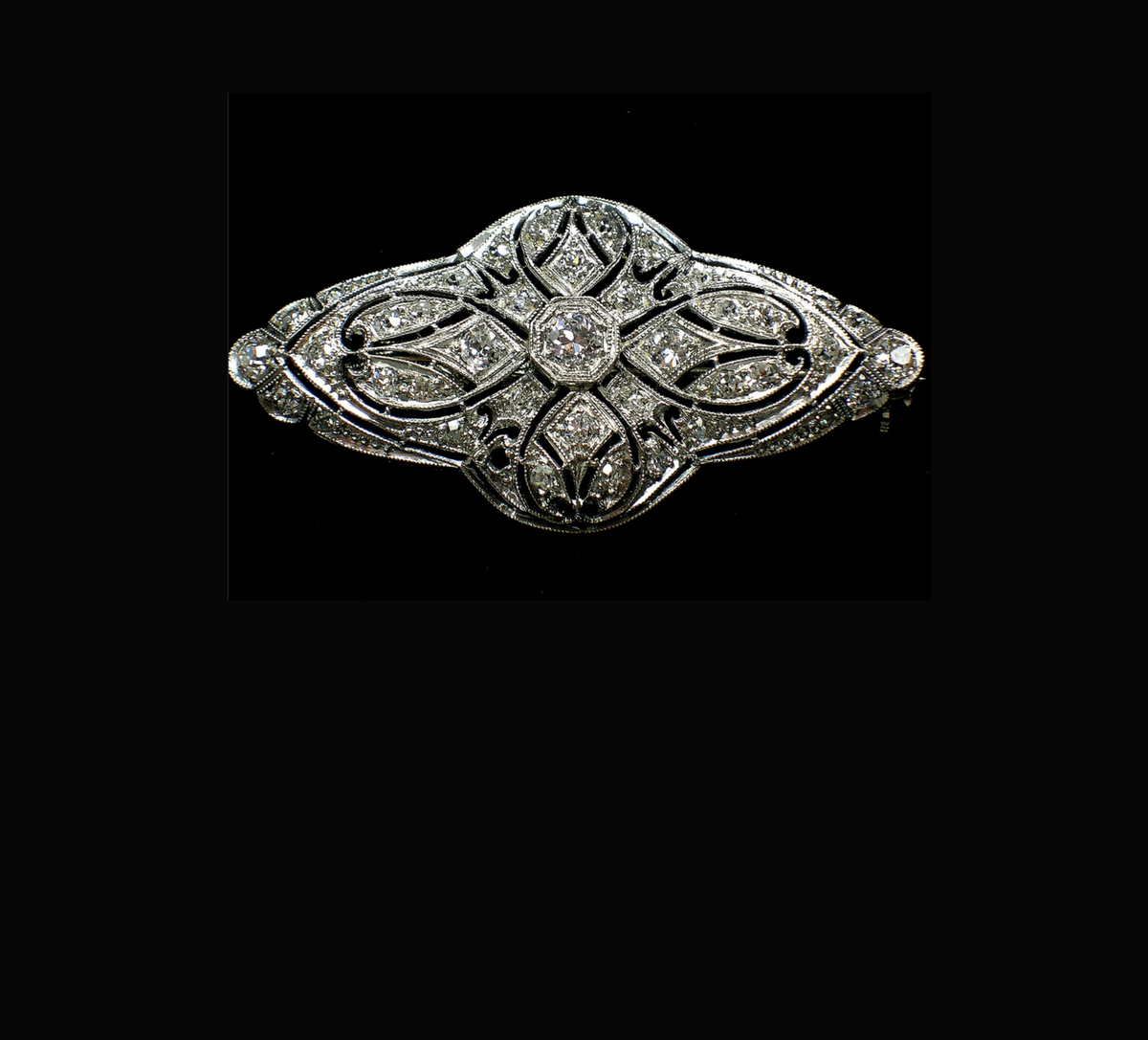 Антикварная бриллиантовая брошь, конец 19 века.