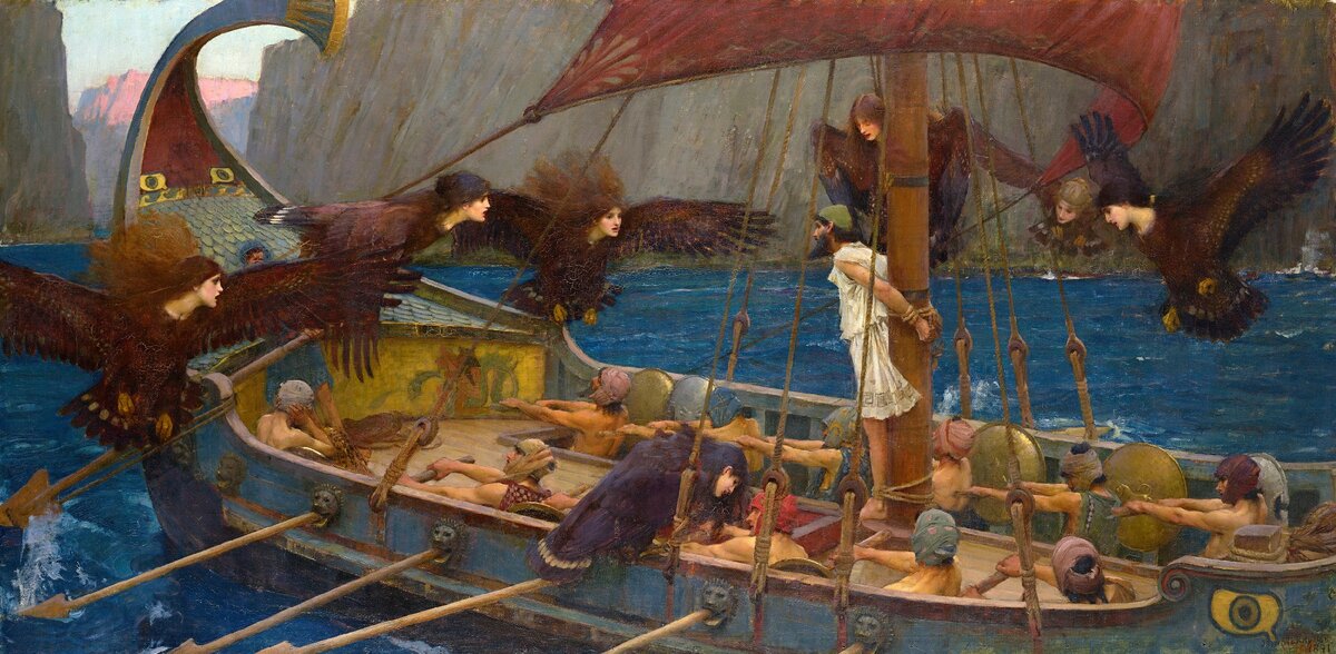 Одиссей и сирены —  Джон Уильям Уотерхаус, 1891 г. 