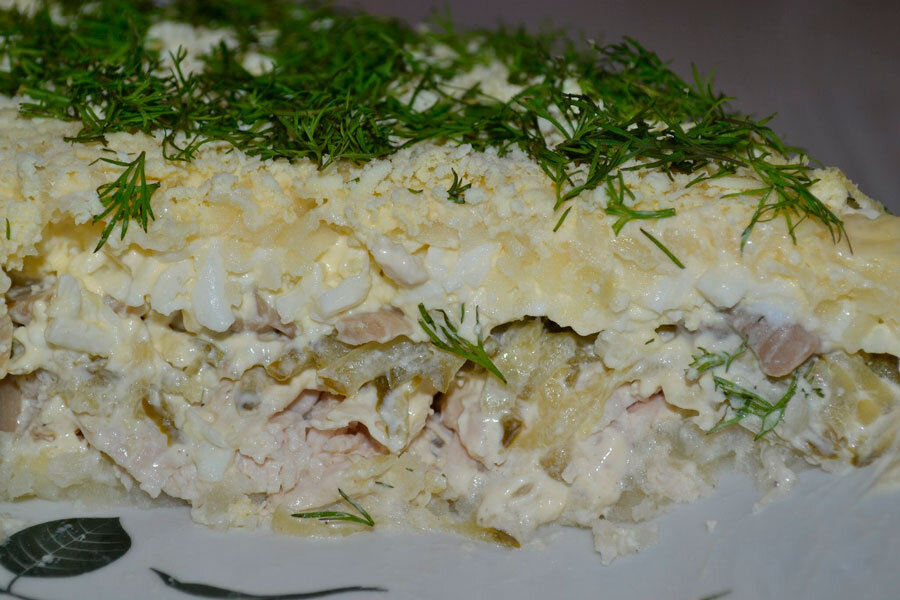 Салат с грудкой куриной рецепт слои