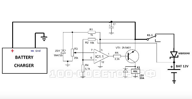 Универсальная схема защиты от понижения или повышения напряжения ...